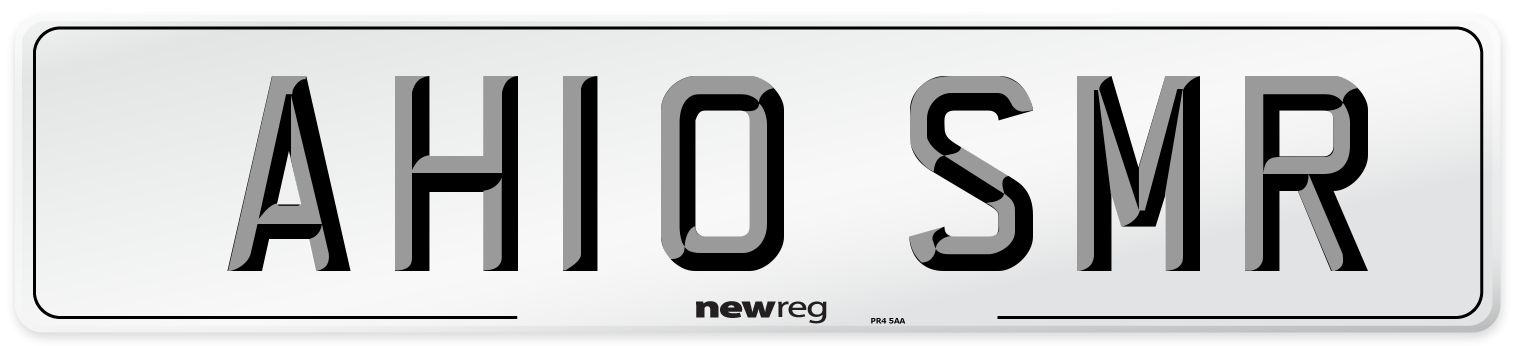 AH10 SMR Number Plate from New Reg